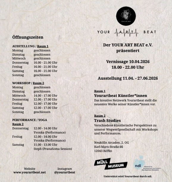 Your Art Beat e.V. mit freundlicher Unterstützung vom Müll Museum Soldiner Kiez @Neukölln Arkaden Berlin
